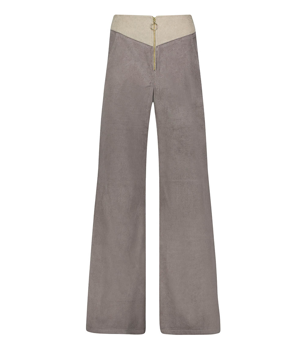 Luigi Brown Two-tone Velvet Pants La Treille Maison Ensoleillée