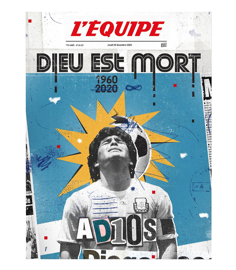 L'Equipe Maradona poster 50 x 70cm Plakat - Jane de Boy