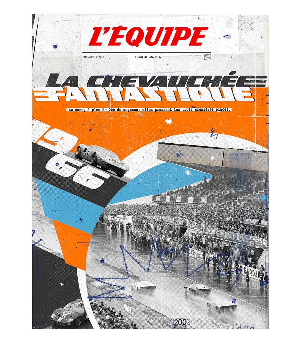 L'Equipe Le Mans 66 poster - 50 x 70 cm Plakat