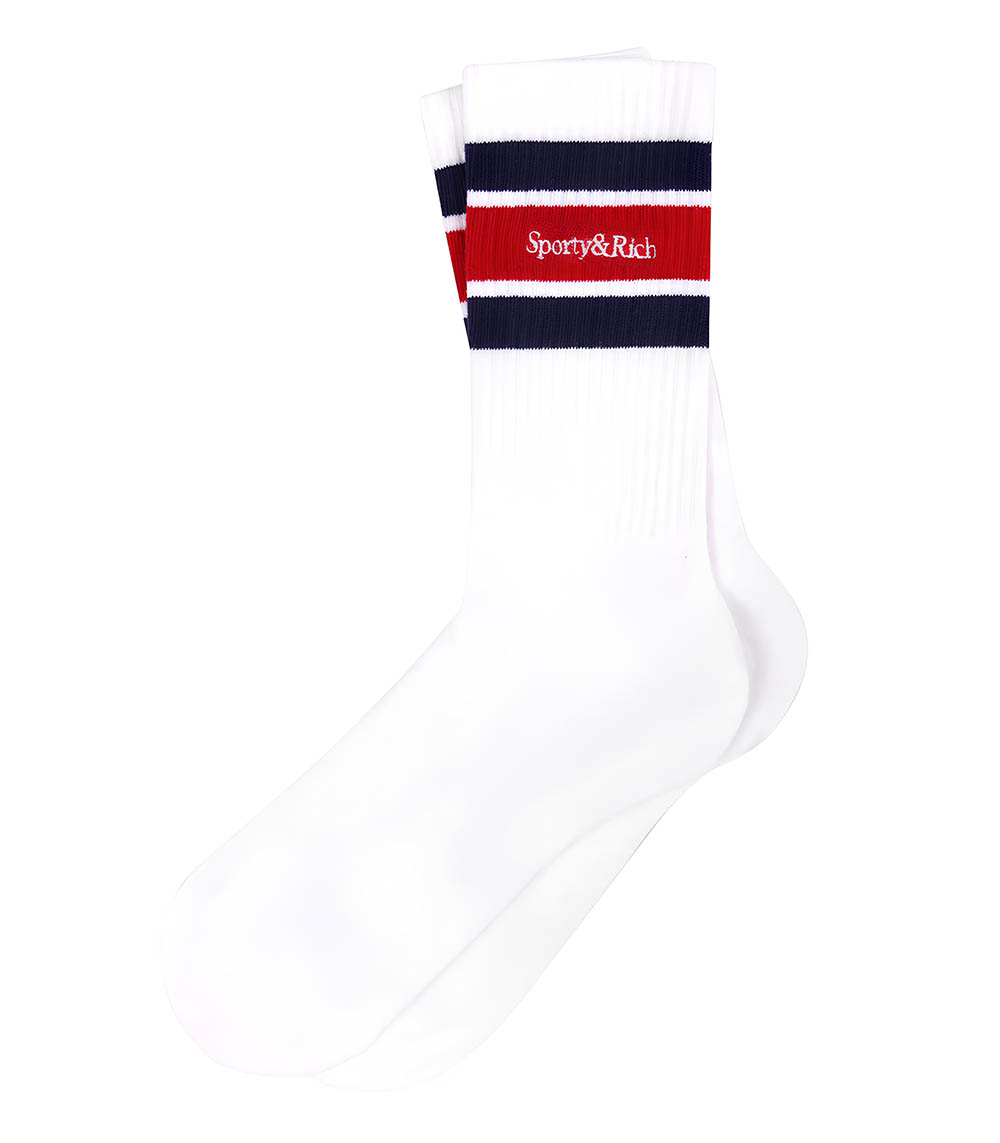 Serif Logo striped White Sporty & Rich Socks