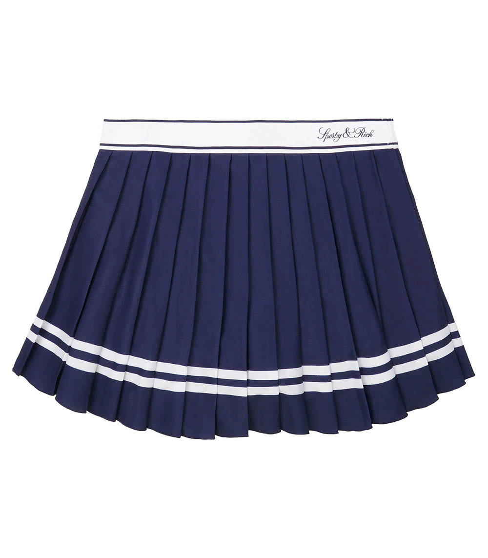 Skirt Vendome Script Pleated Navy Sporty & Rich