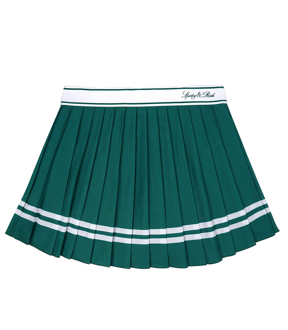 Vendome Script Pleated Alpine/White Sporty & Rich Skirt