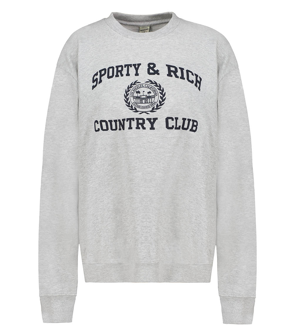 Sweatshirt Varsity Crest Heather Gray Sporty & Rich