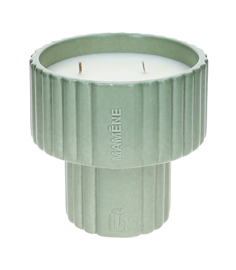 Candle Podium Andy Vert de Gris Medium 200g Mamène Paris