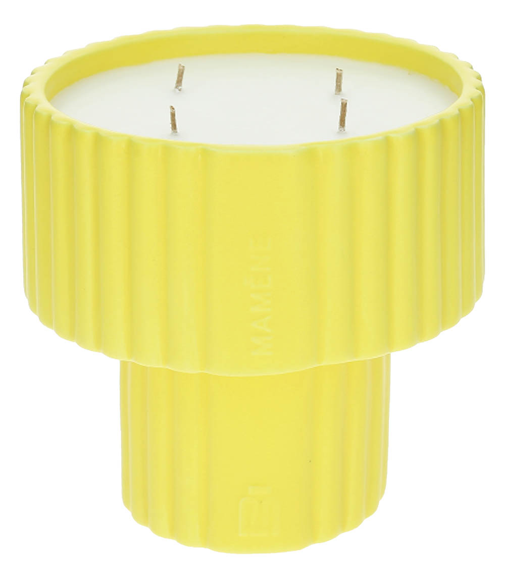 Candle Podium Simone Lemon Yellow Large 340g Mamène Paris