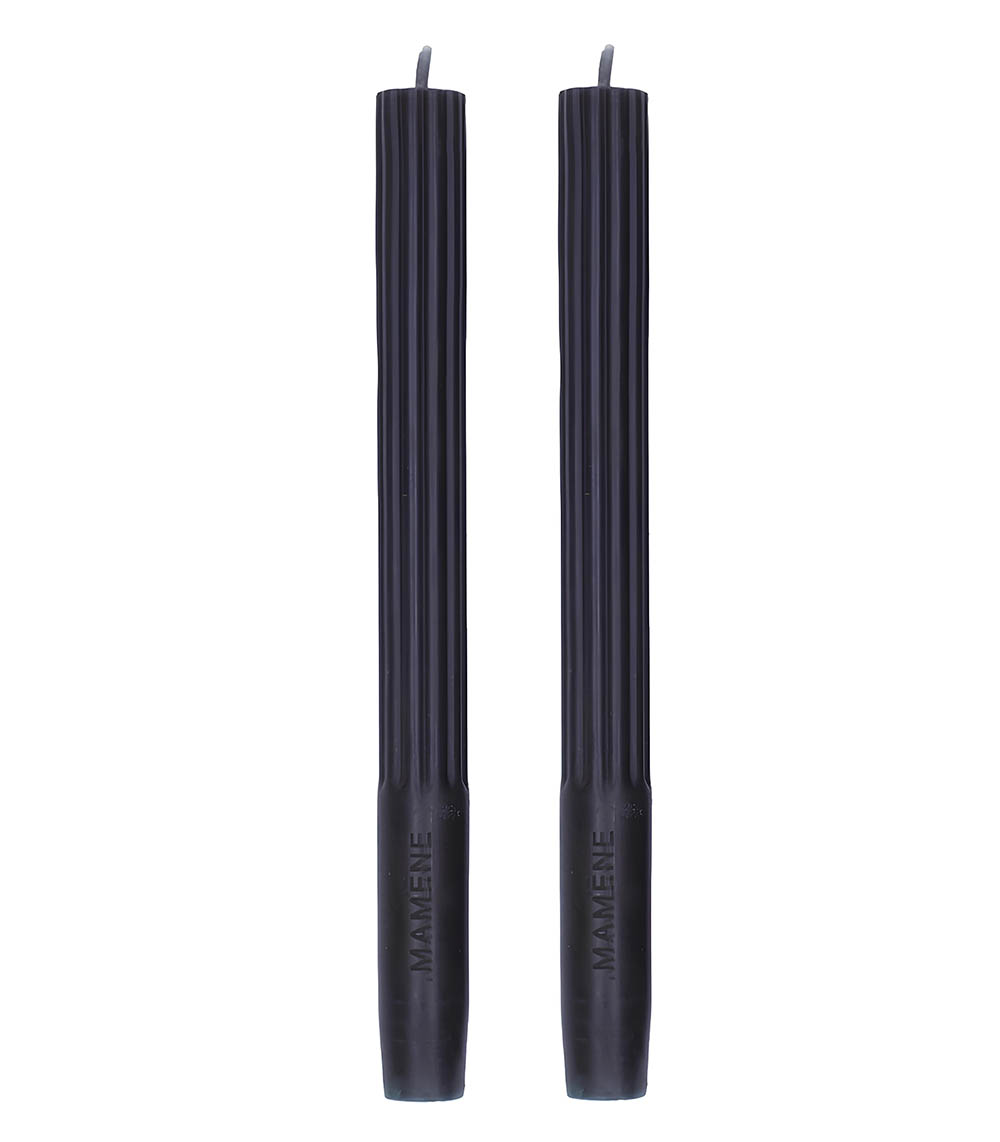 Set of 2 Mamène Paris Ink Black Candles