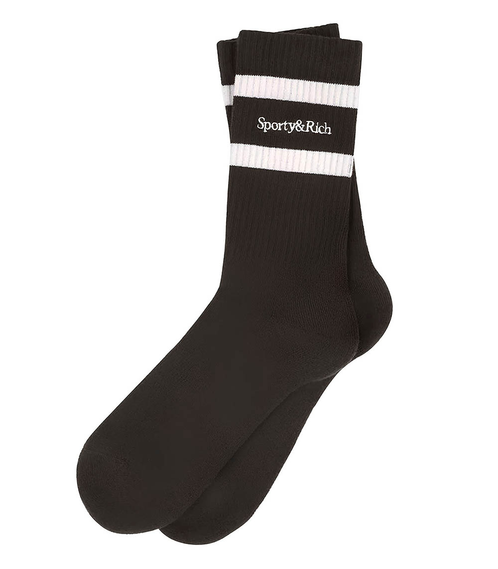 Serif Logo Chocolate/Cream Sporty & Rich Socks