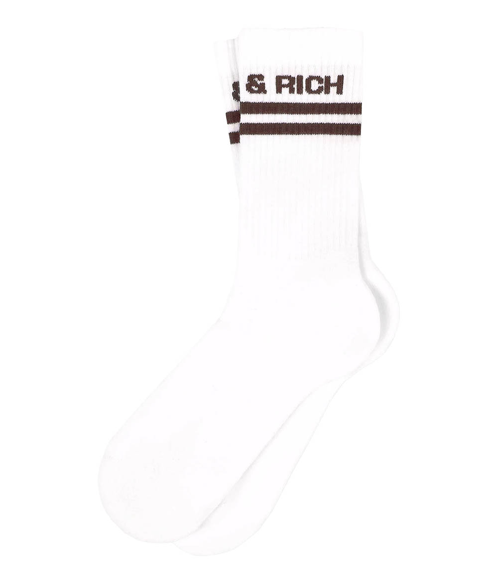 Bold Logo White/Chocolate Sporty & Rich Socks