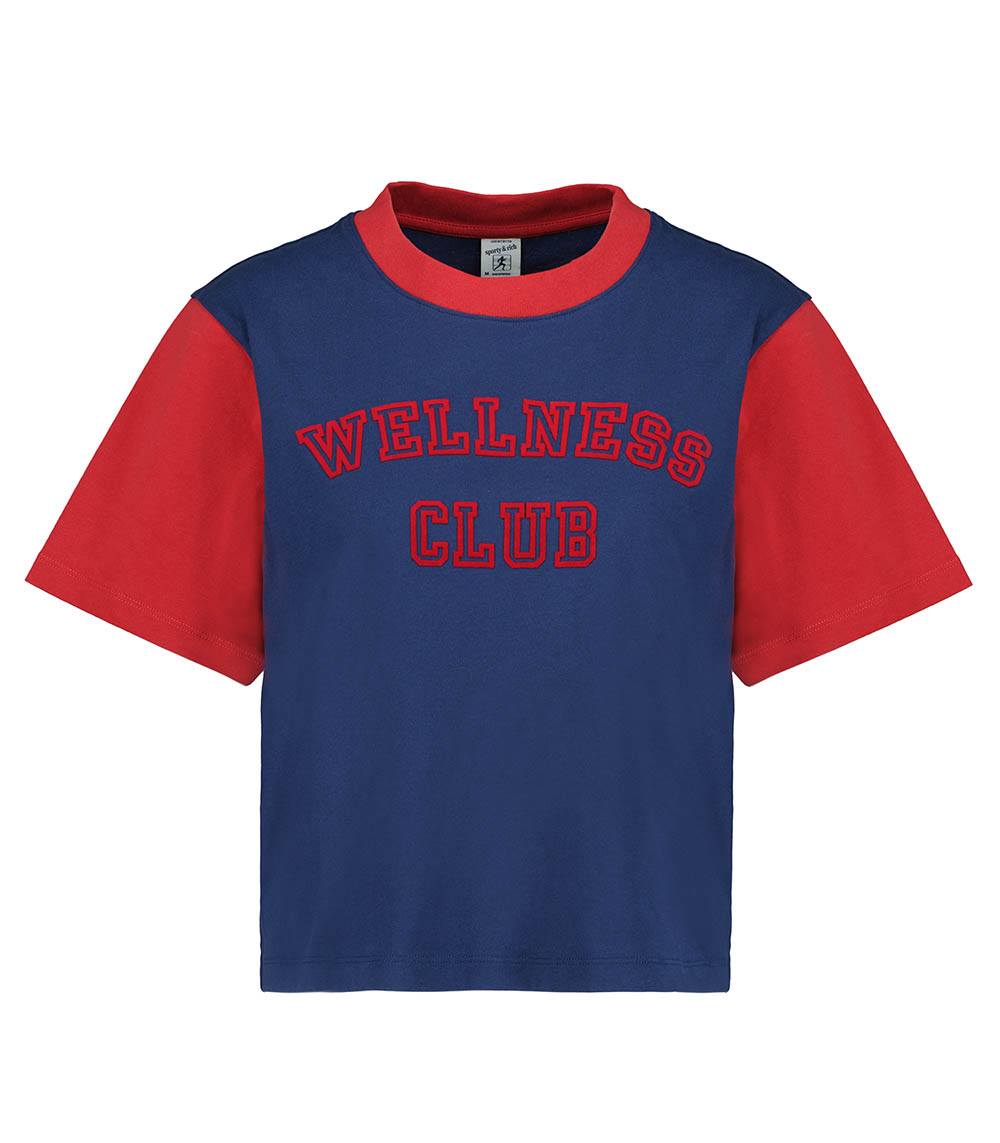 T-shirt Cropped Wellness Club Color Block Navy / Crimson Sporty & Rich