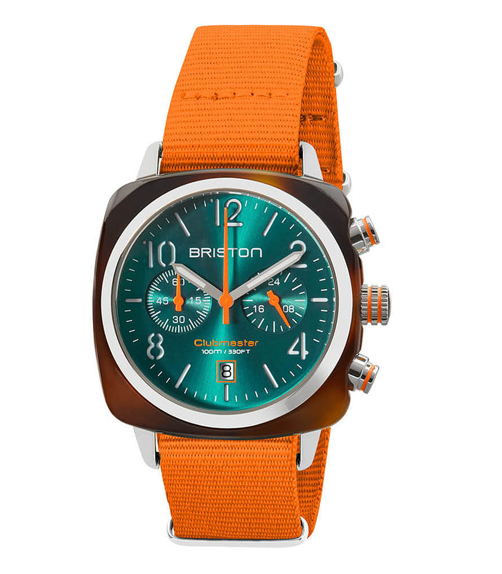 Montre Clubmaster Chrono acétate - cadran vert émeraude soleillé Briston