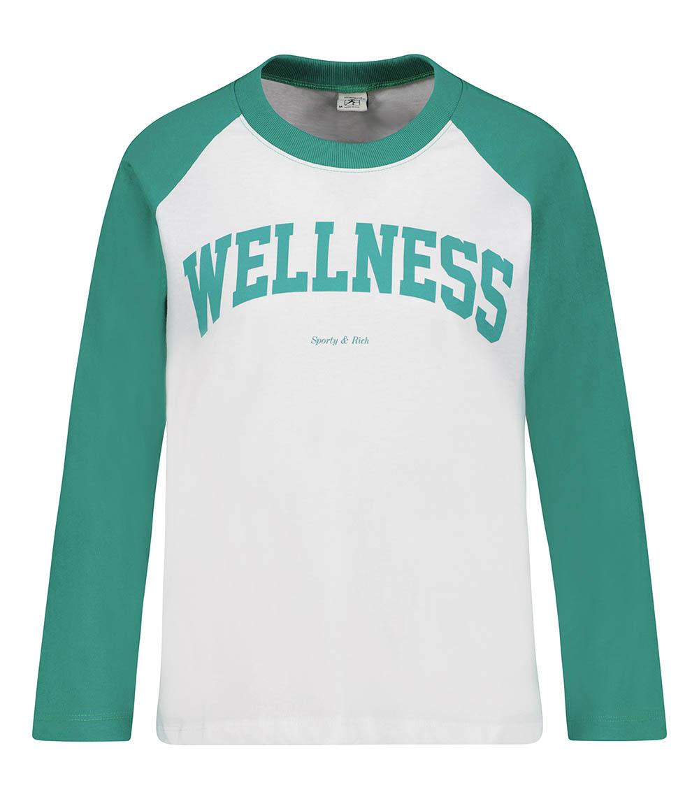 Baseball Wellness Ivy White/Spring Green Sporty & Rich T-shirt