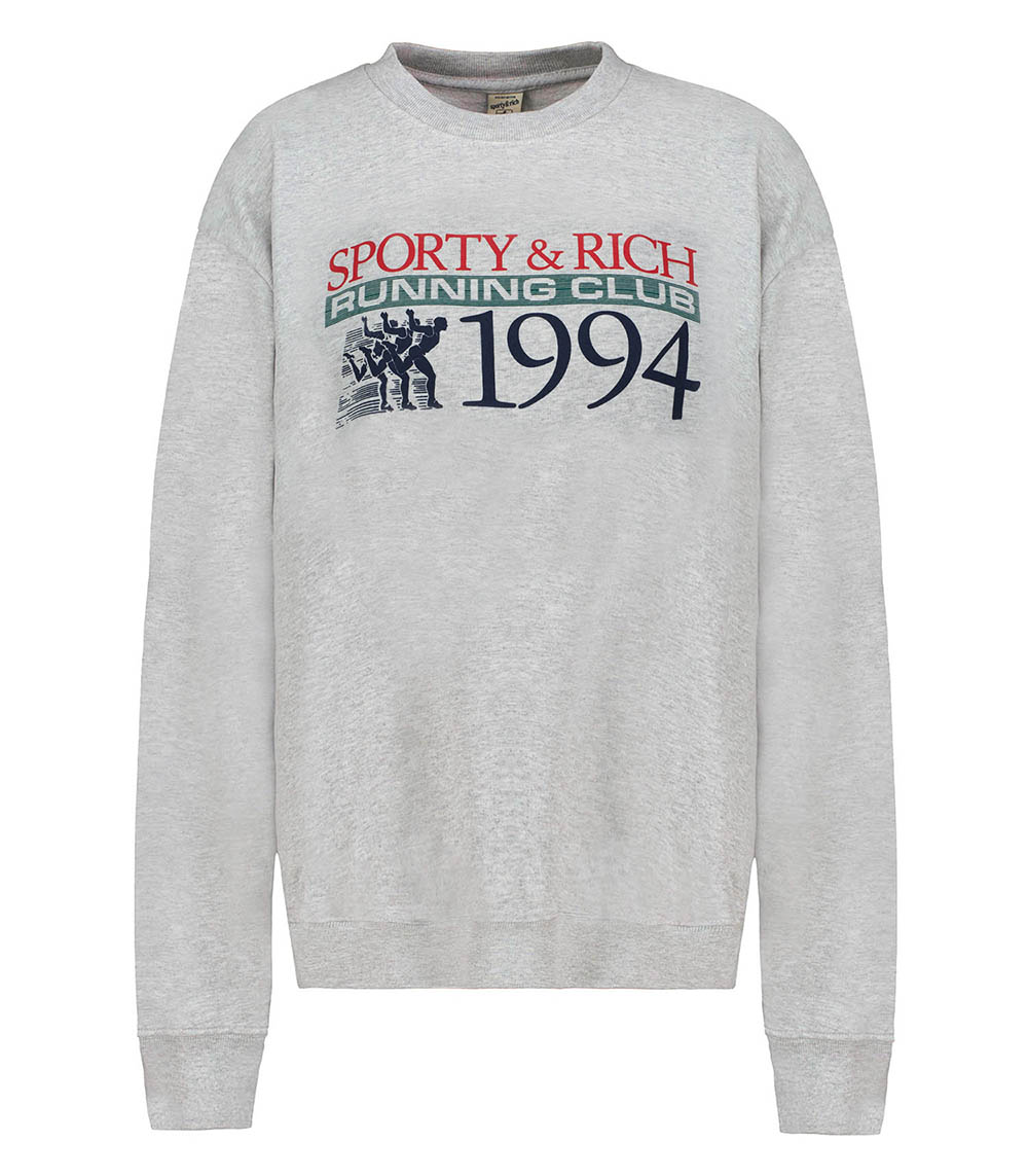 Finish Line Heather Grey Sporty & Rich round-neck sweatshirt