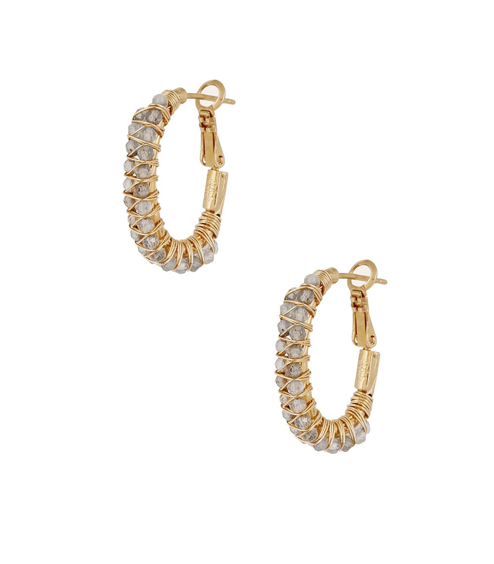 Golden Lyre Creole Earrings Gas Bijoux