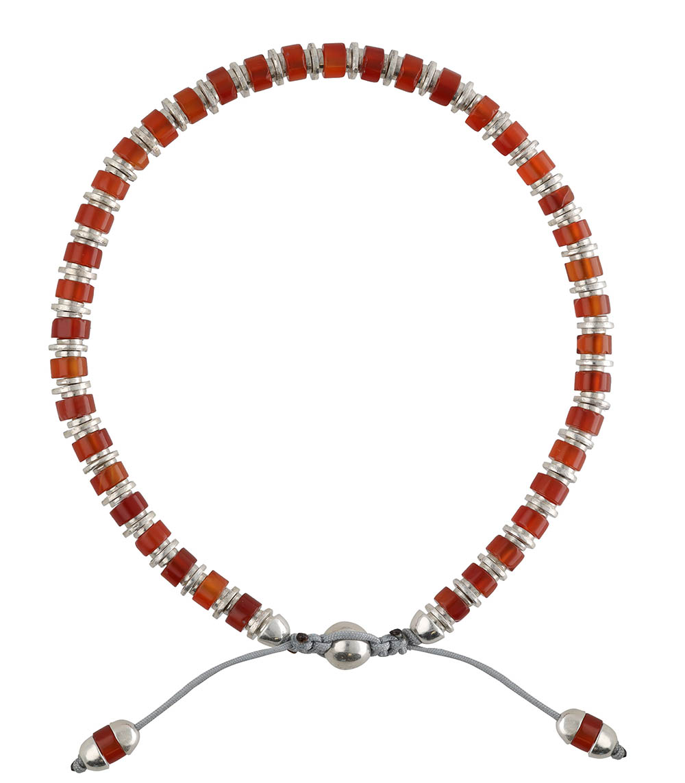 Red Citrine Silver Sapet Men's Bracelet M.Cohen by Maor