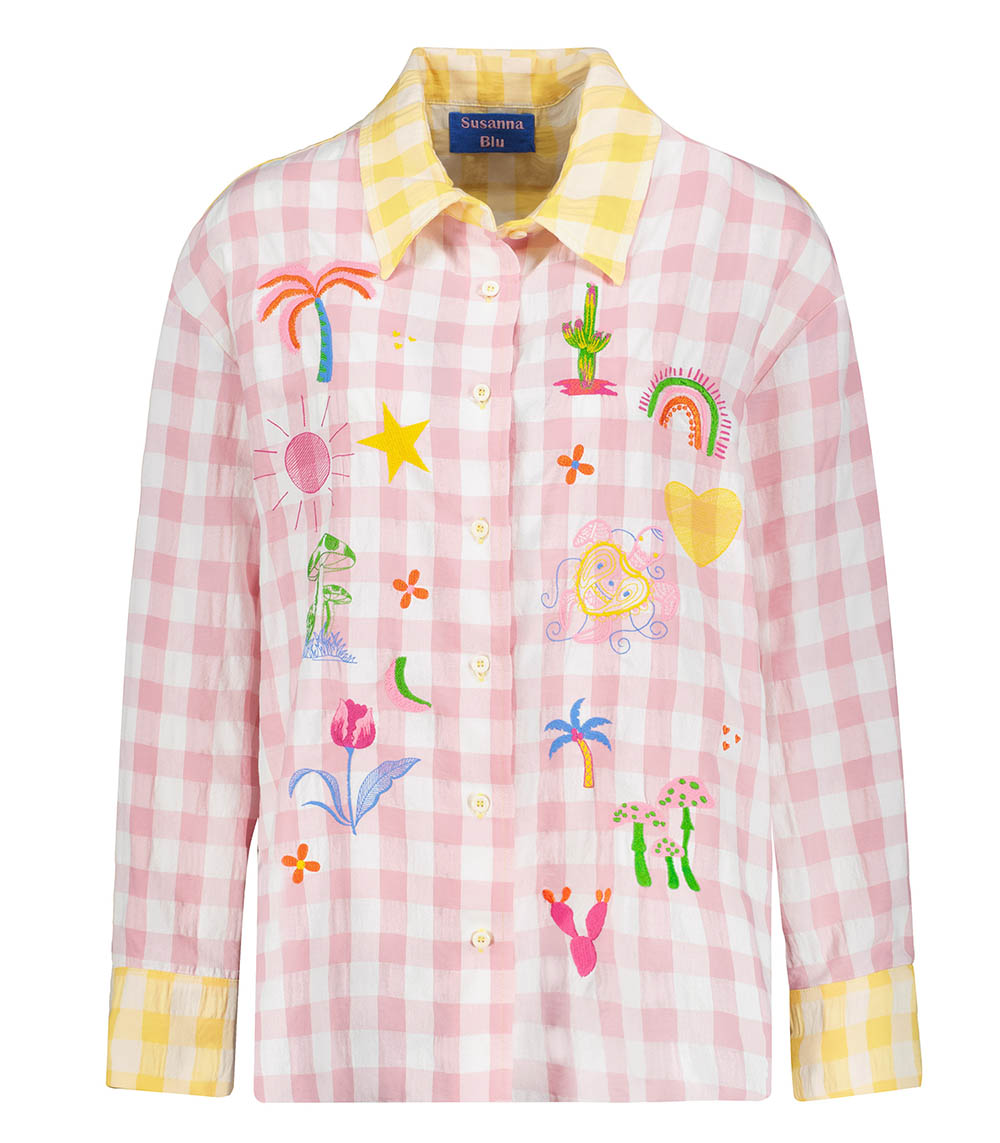 Pink and white Ibisco shirt Susanna Blu