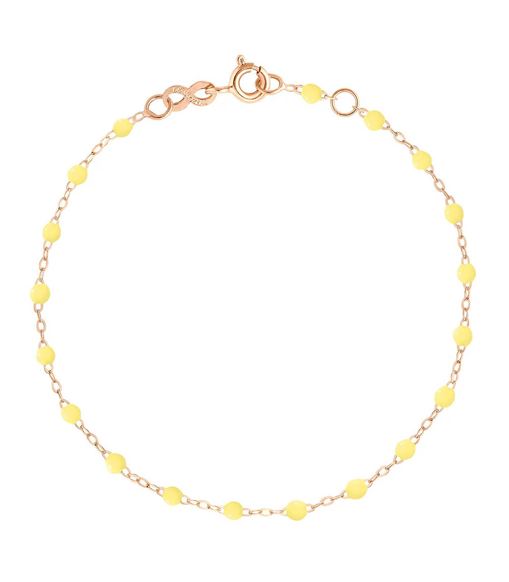 Rose Gold Anklet with Resin Beads 24 cm Gigi Clozeau