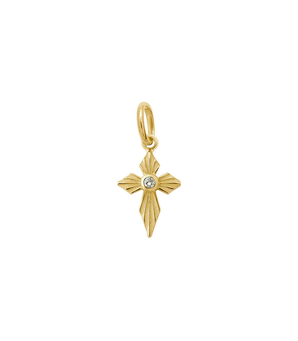 Yellow Gold Cross Light Pendant Gigi Clozeau