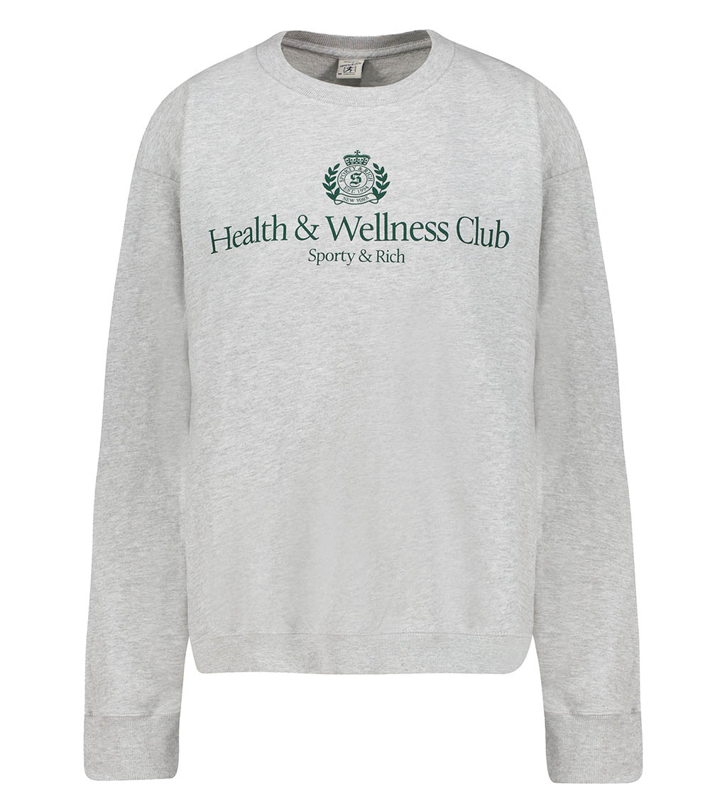 H&W Crest Crewneck Sweatshirt Heather Grey/Alpine Sporty & Rich