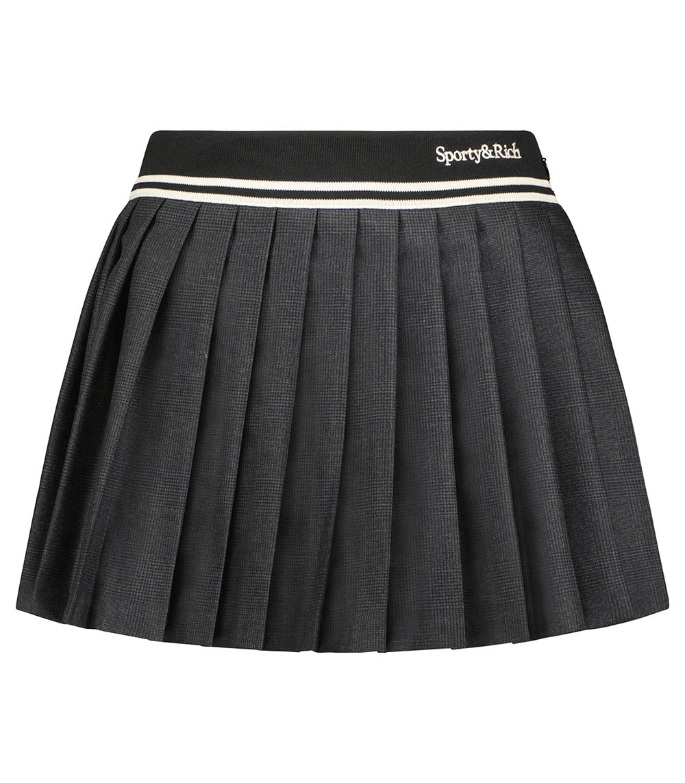 Albigal Pleated Dark Grey/Off White Sporty & Rich Skirt