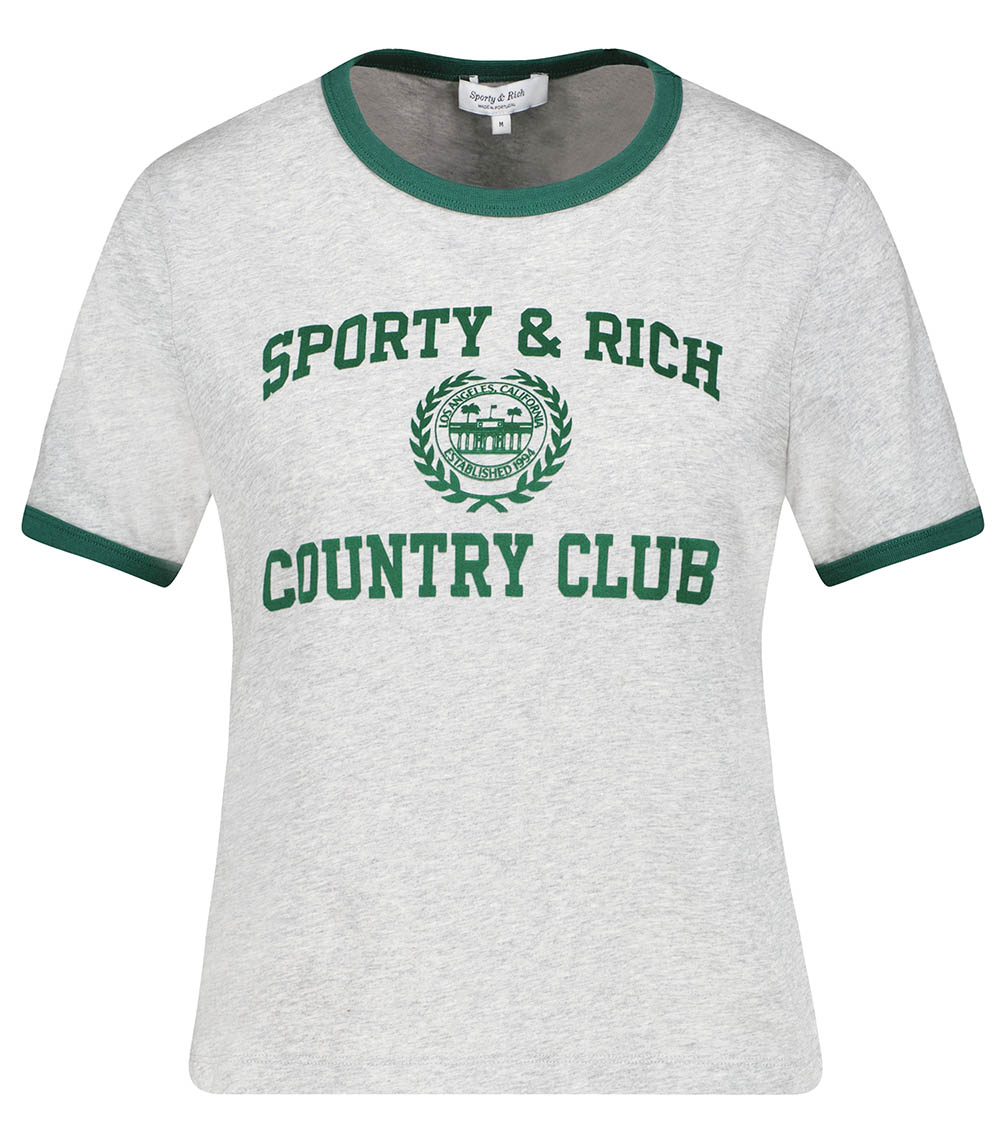 Varsity Crest Heather Grey Sporty & Rich T-shirt