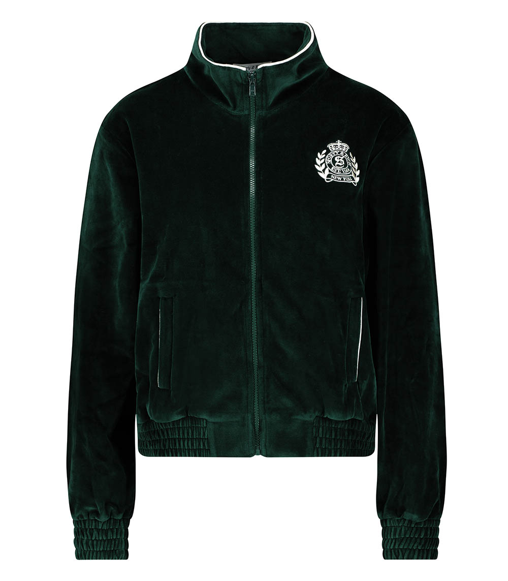 NY Crest Velour Forest/Cream Sporty & Rich tracksuit jacket