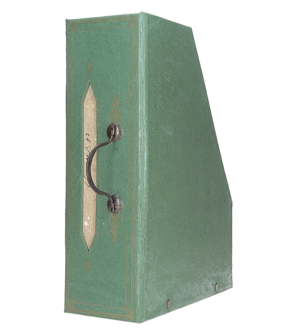 Green Cardboard File Rack THANK YOU LOUIS