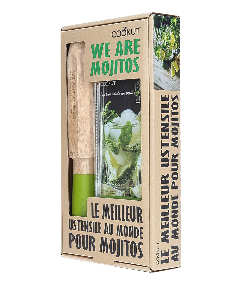 Mojito Utensils Gift Set, Straws, Cookut Book