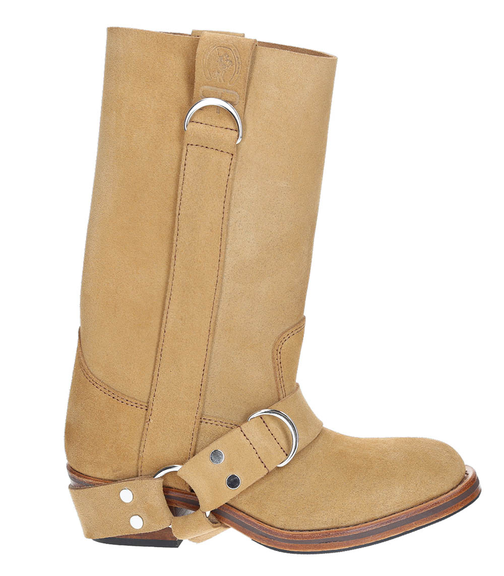 Camel Leather Motard Boots x La Botte Gardiane Roseanna