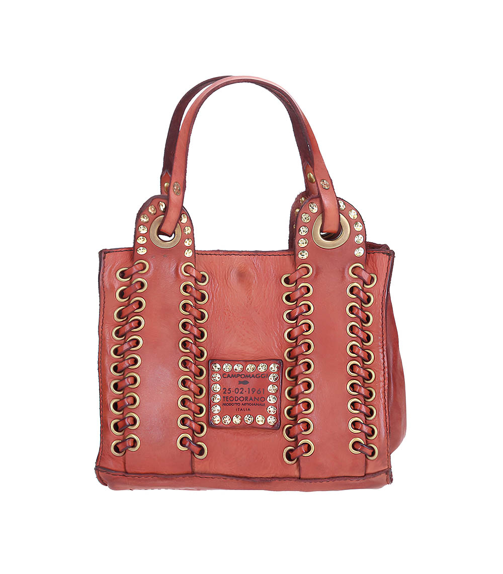 Dalia Rust Braided Leather Shoulder Bag Campomaggi