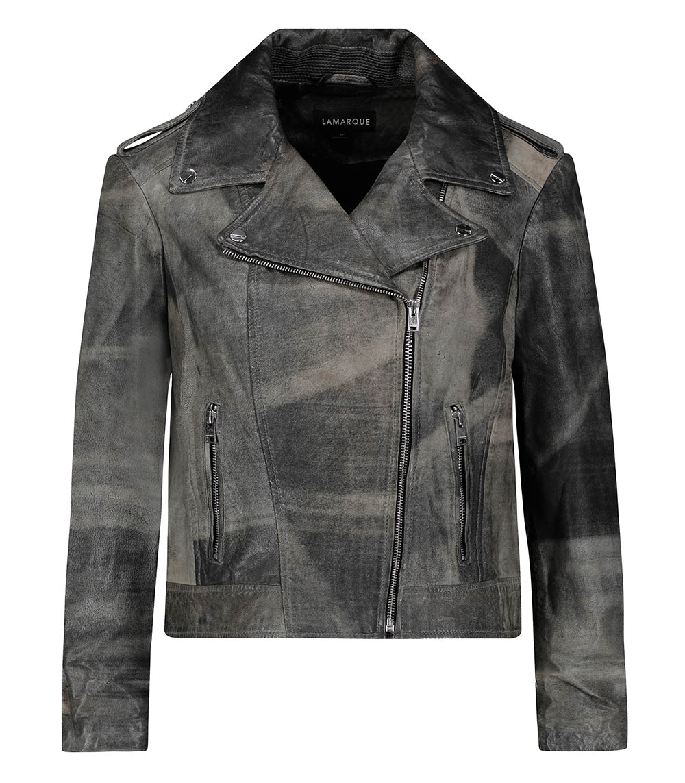 Veste en cuir Donna Fossil Grey LAMARQUE