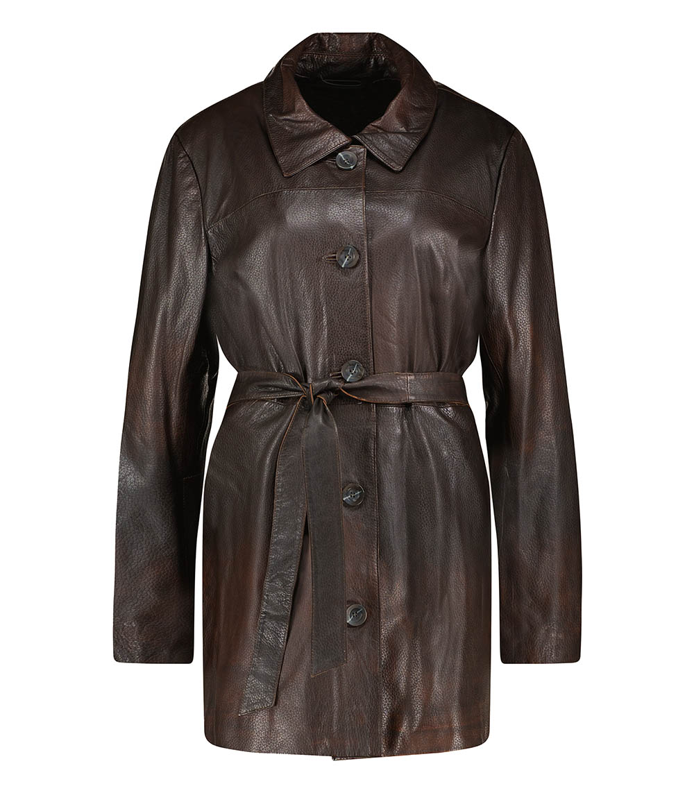 Trench en cuir Marlowe Rub Off Brown  LAMARQUE