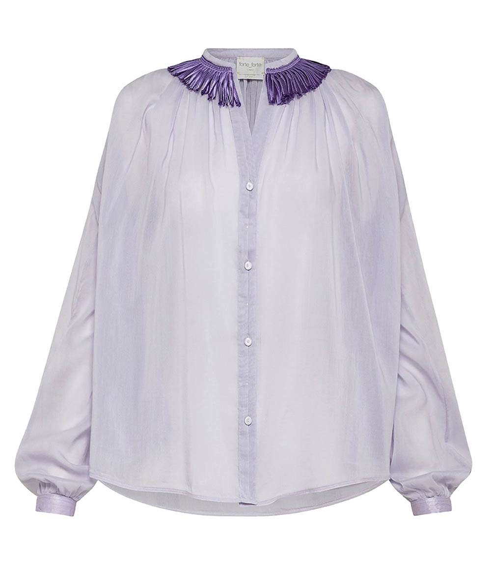 Blouse Bohemian en voile de coton Lilac Forte Forte