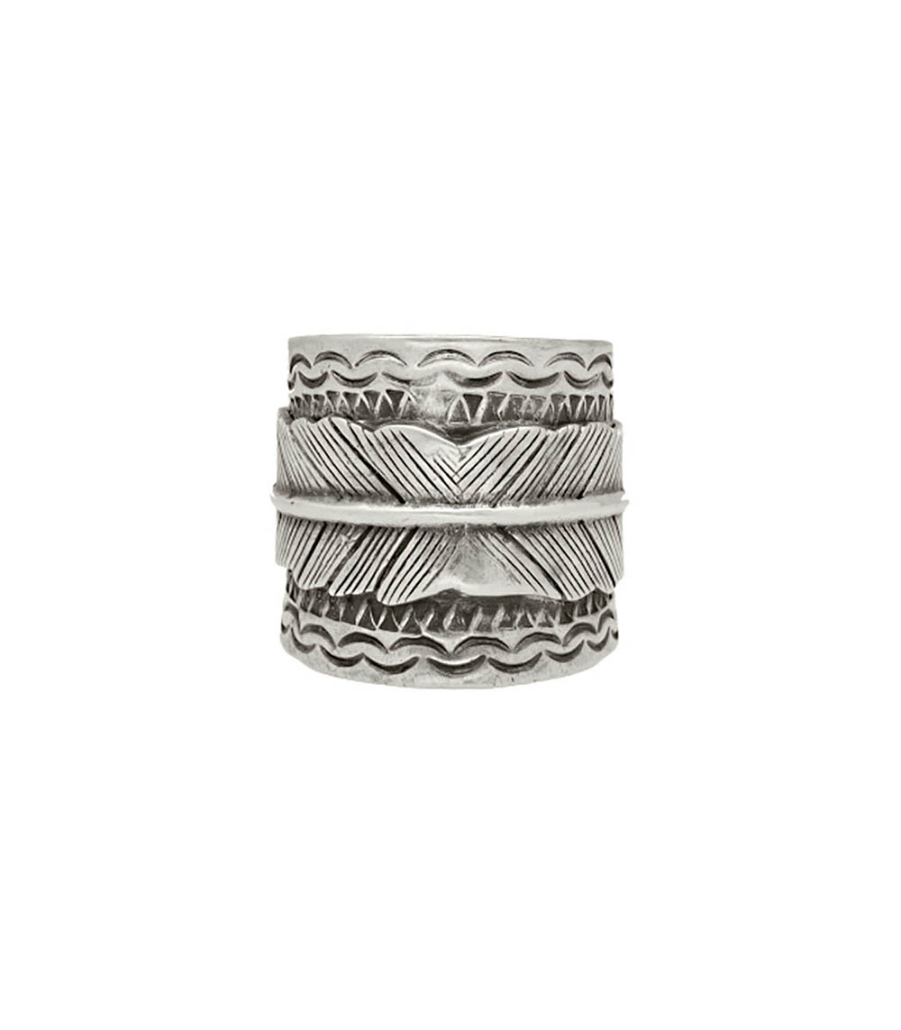 Cancun Penna ring, large silver model Gas Bijoux