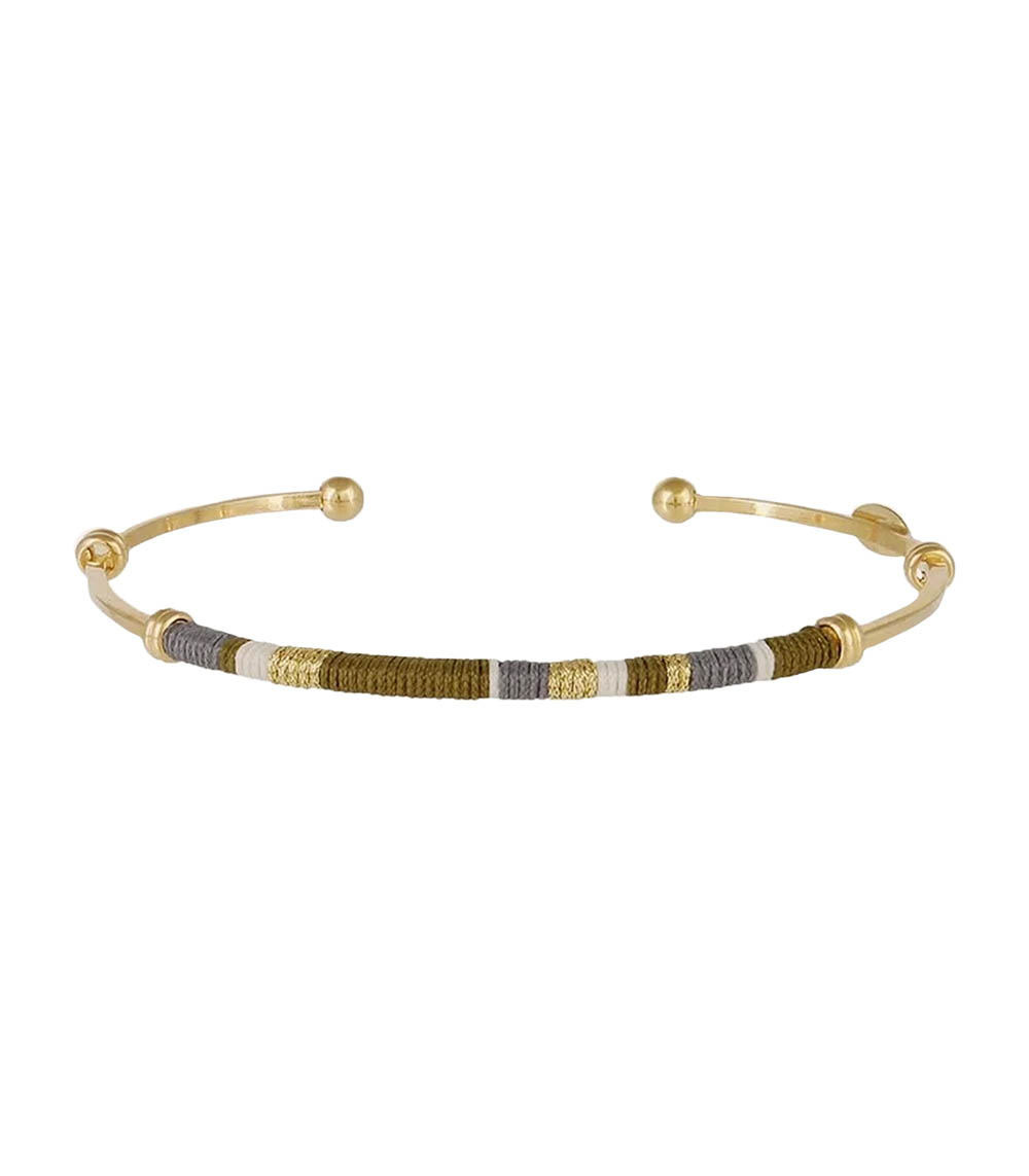 Zanzibar gold bracelet Tie and Dye Green Gas Bijoux