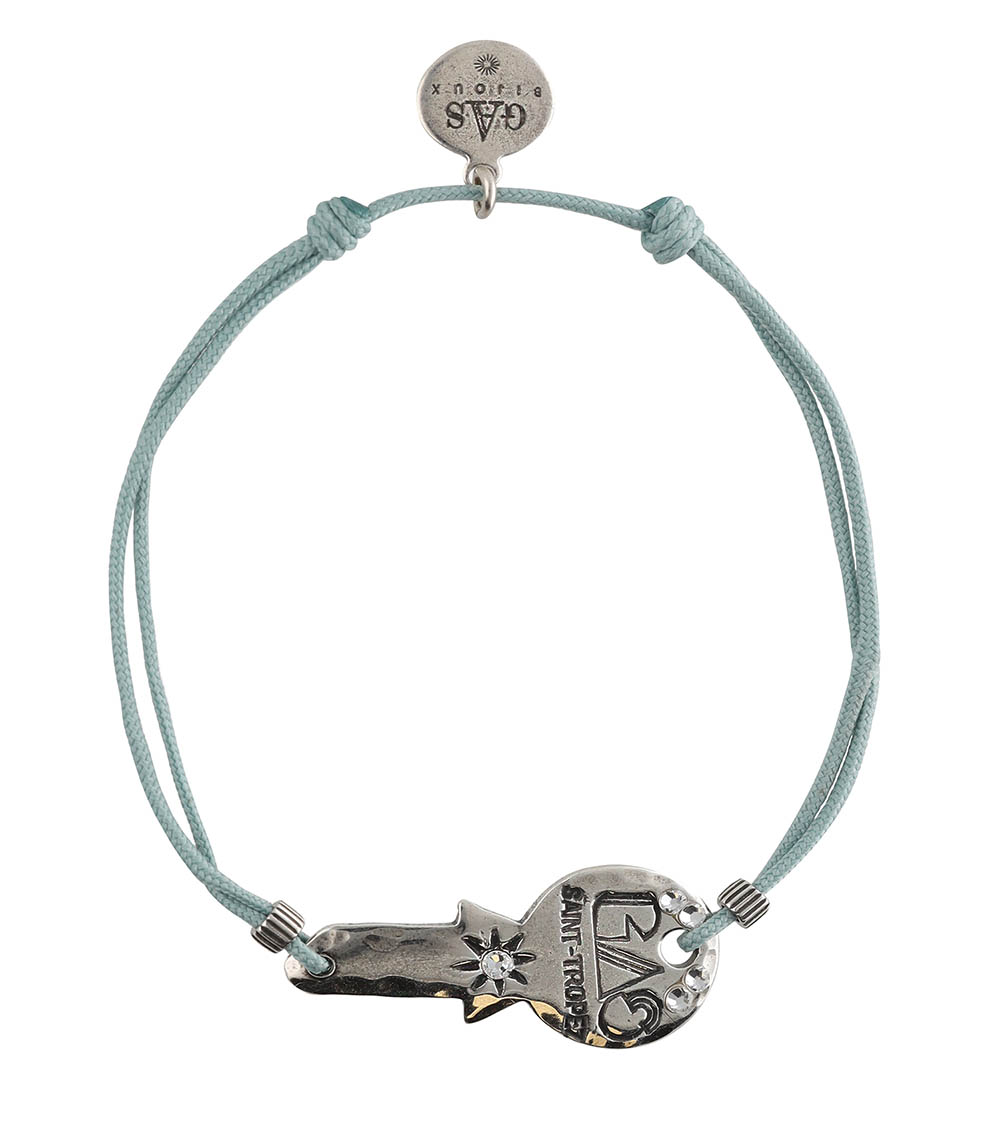 Mini Key Link Bracelet Silver Blue Gas Bijoux