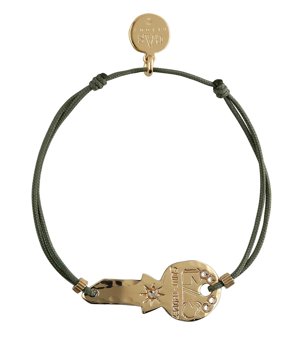 Mini Key Bracelet Link Gold Green Gas Bijoux