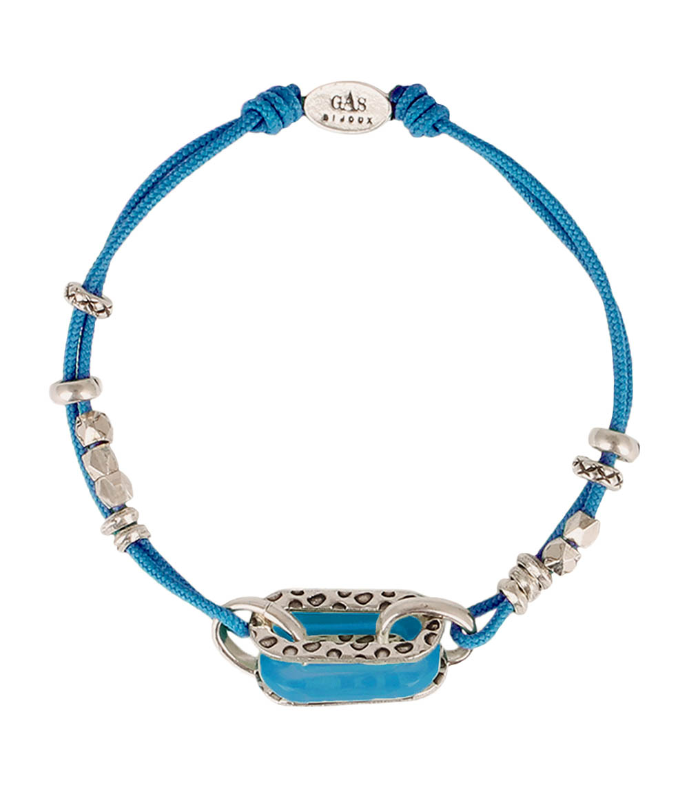 Men's bracelet Escale Acetate Silvered Blue Gas Bijoux