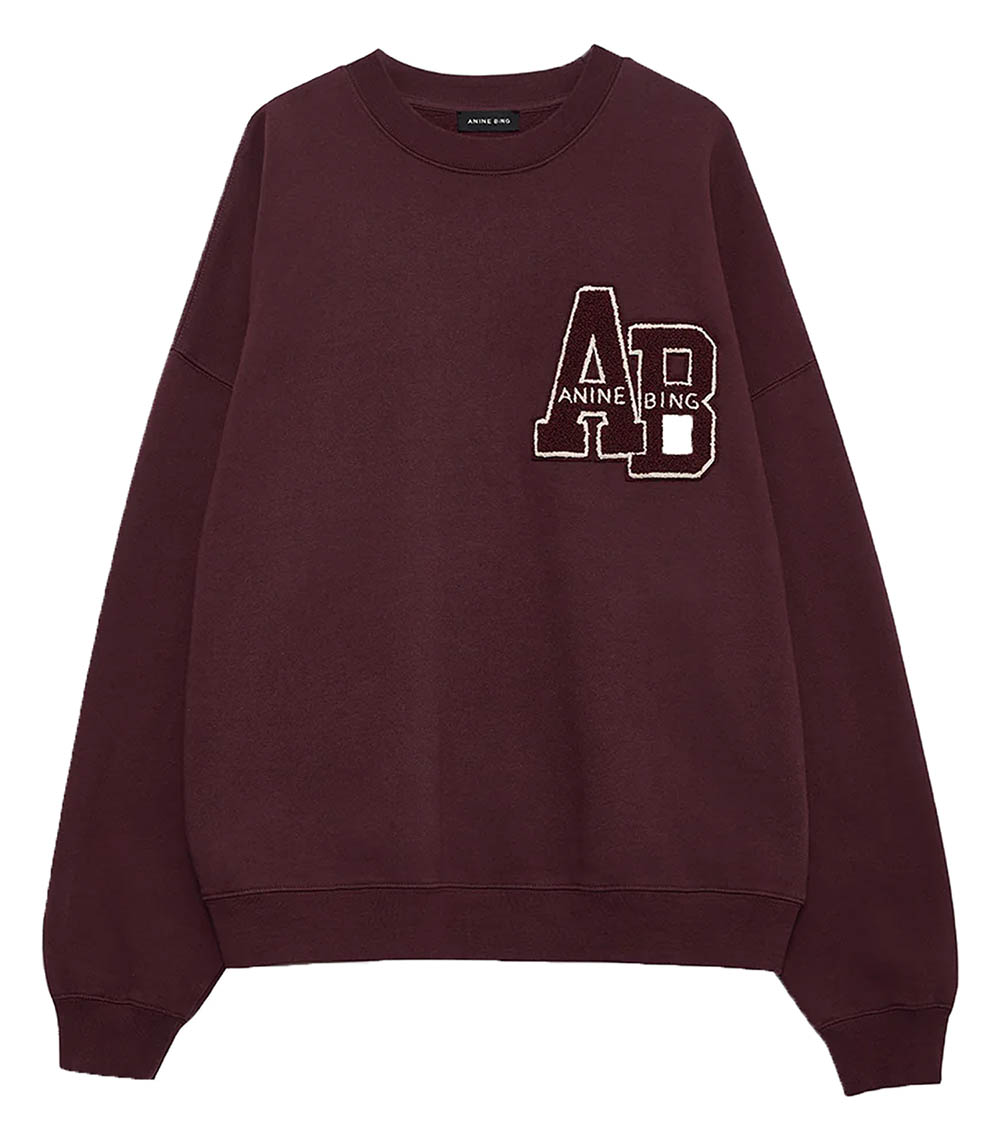 Sweat-shirt Miles Oversized Dark Burgundy Anine Bing