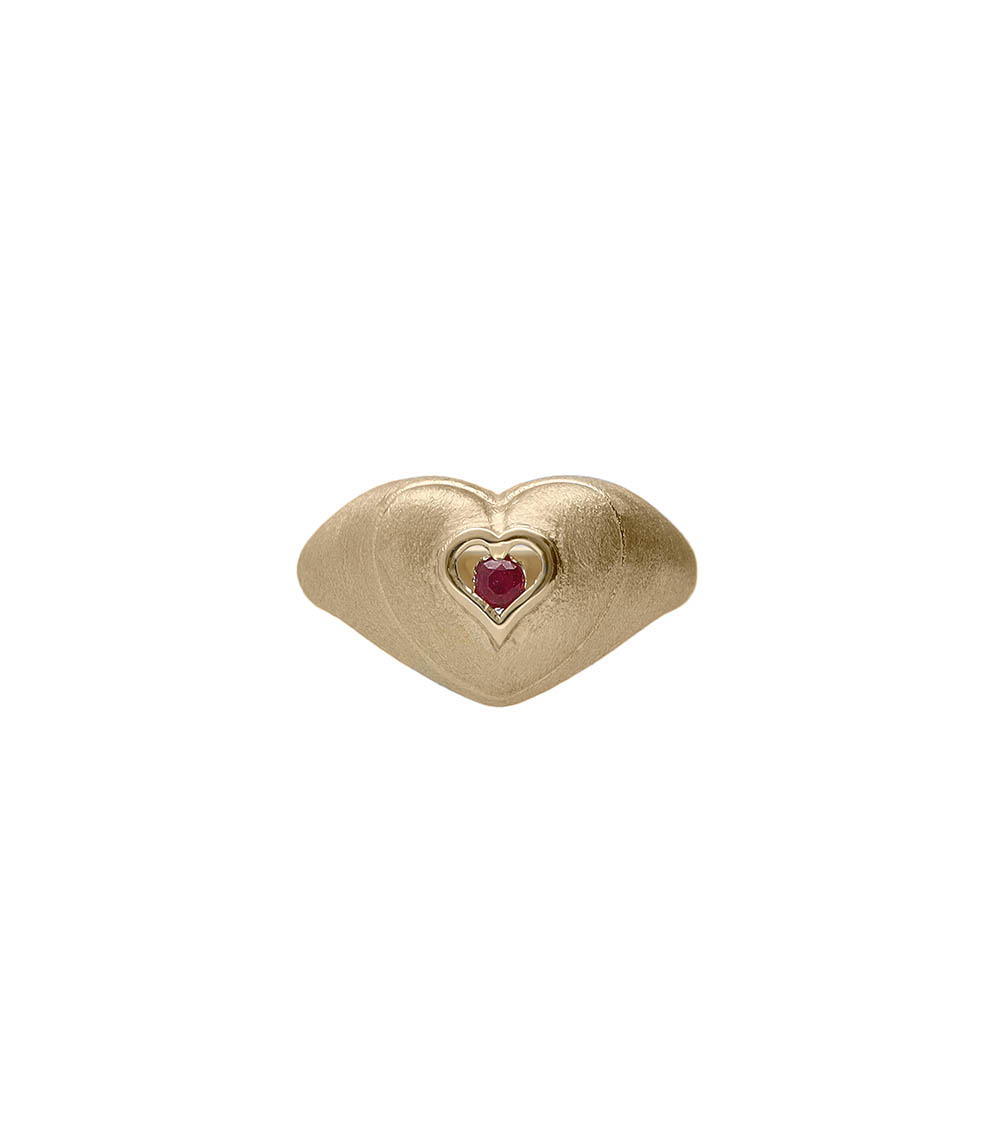 Brushed Gold Heart Ring Feidt Paris