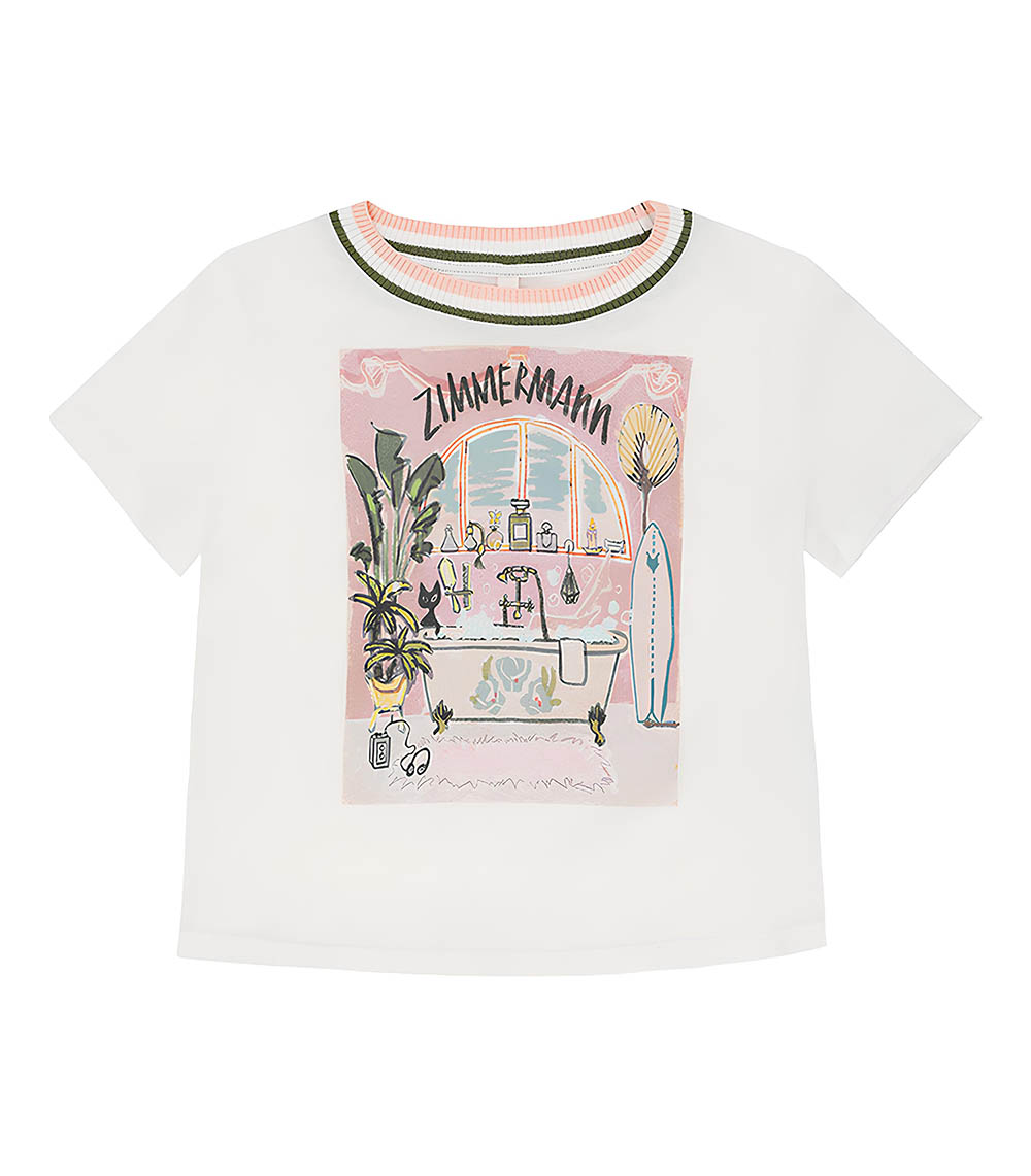 Ottie Printed Children's T-Shirt White Zimmermann