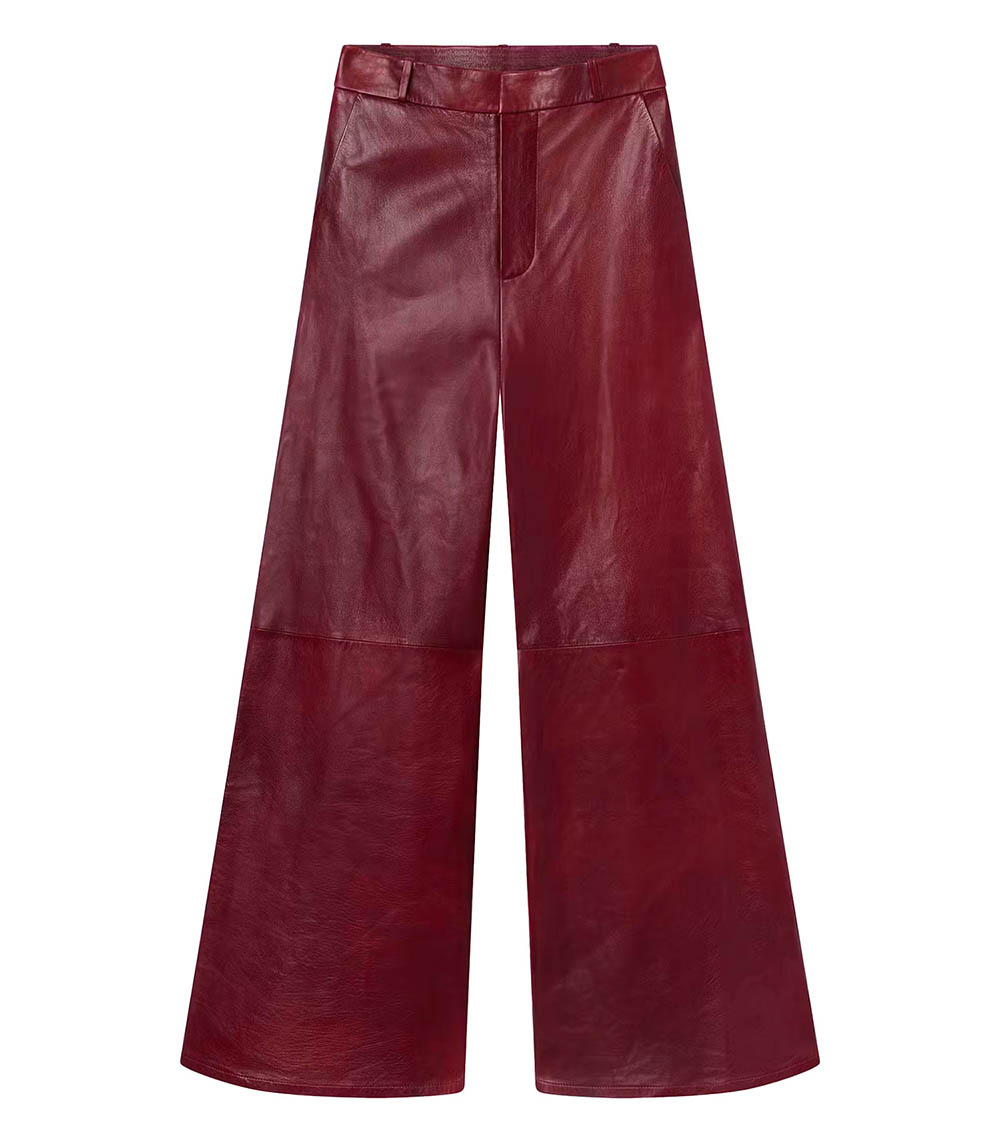 Syrah Red Leather Pants Frame