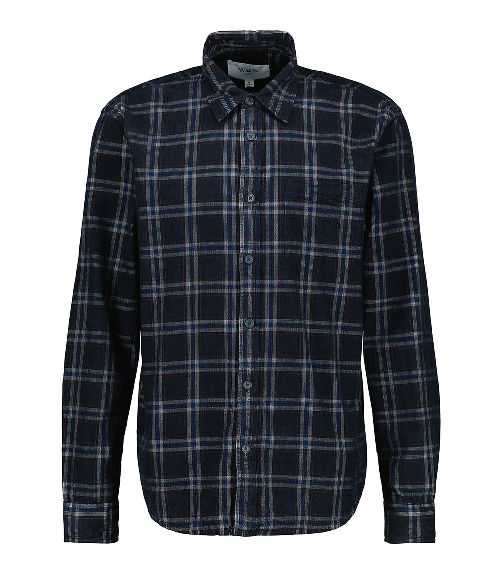 Shelly Babycord Navy Blue Wax London shirt