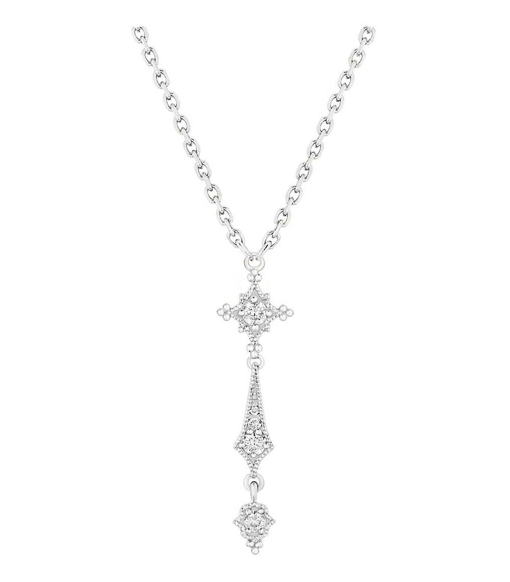 Stella White gold and diamonds necklace Stone Paris