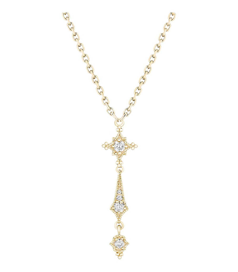 Stella yellow gold and diamonds necklace Stone Paris