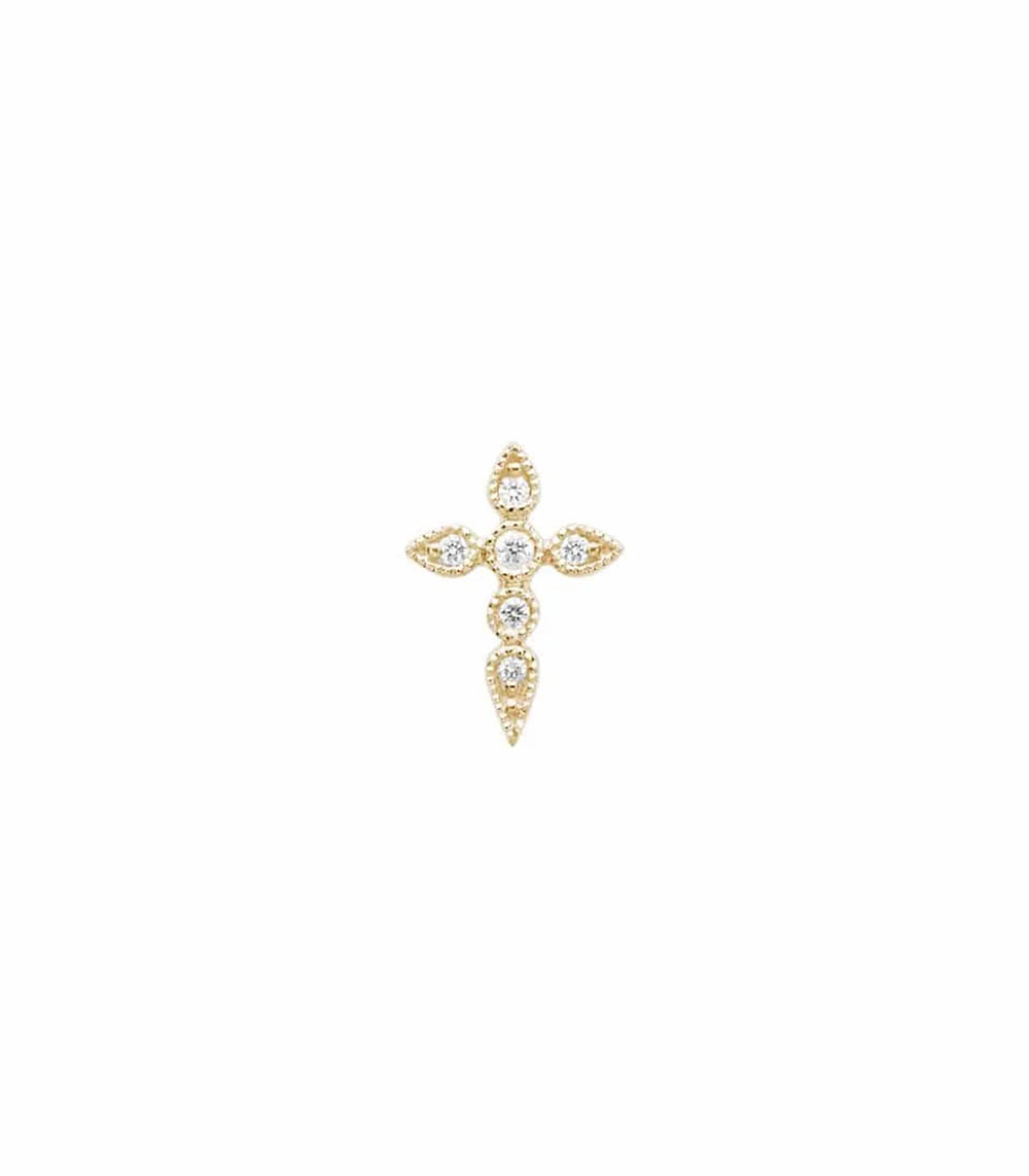 Boucle d'oreille Céleste bouton or jaune Stone Paris
