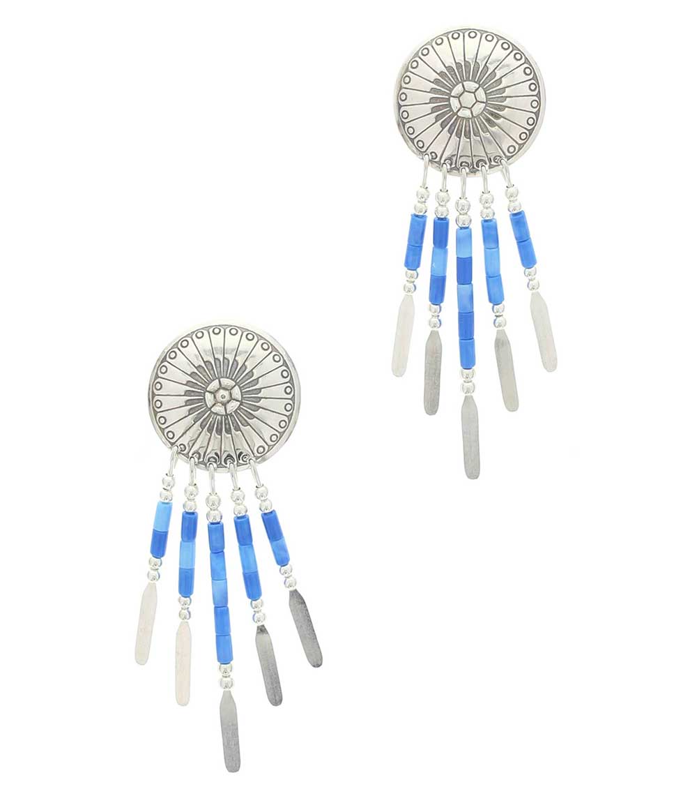Boucles d'oreilles Navajo Concha et pendants Harpo