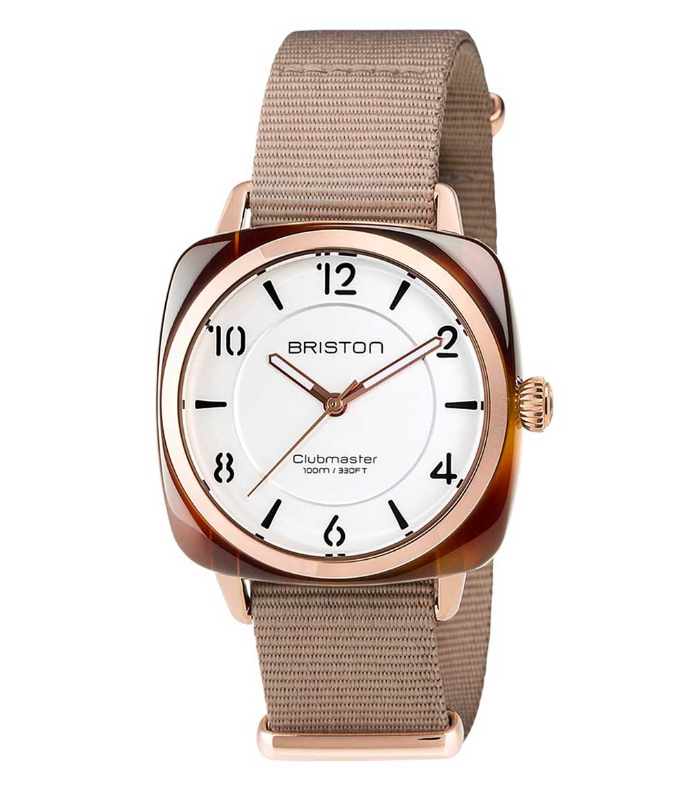 Clubmaster Chic HMS Taupe/Rose Gold Watch Briston