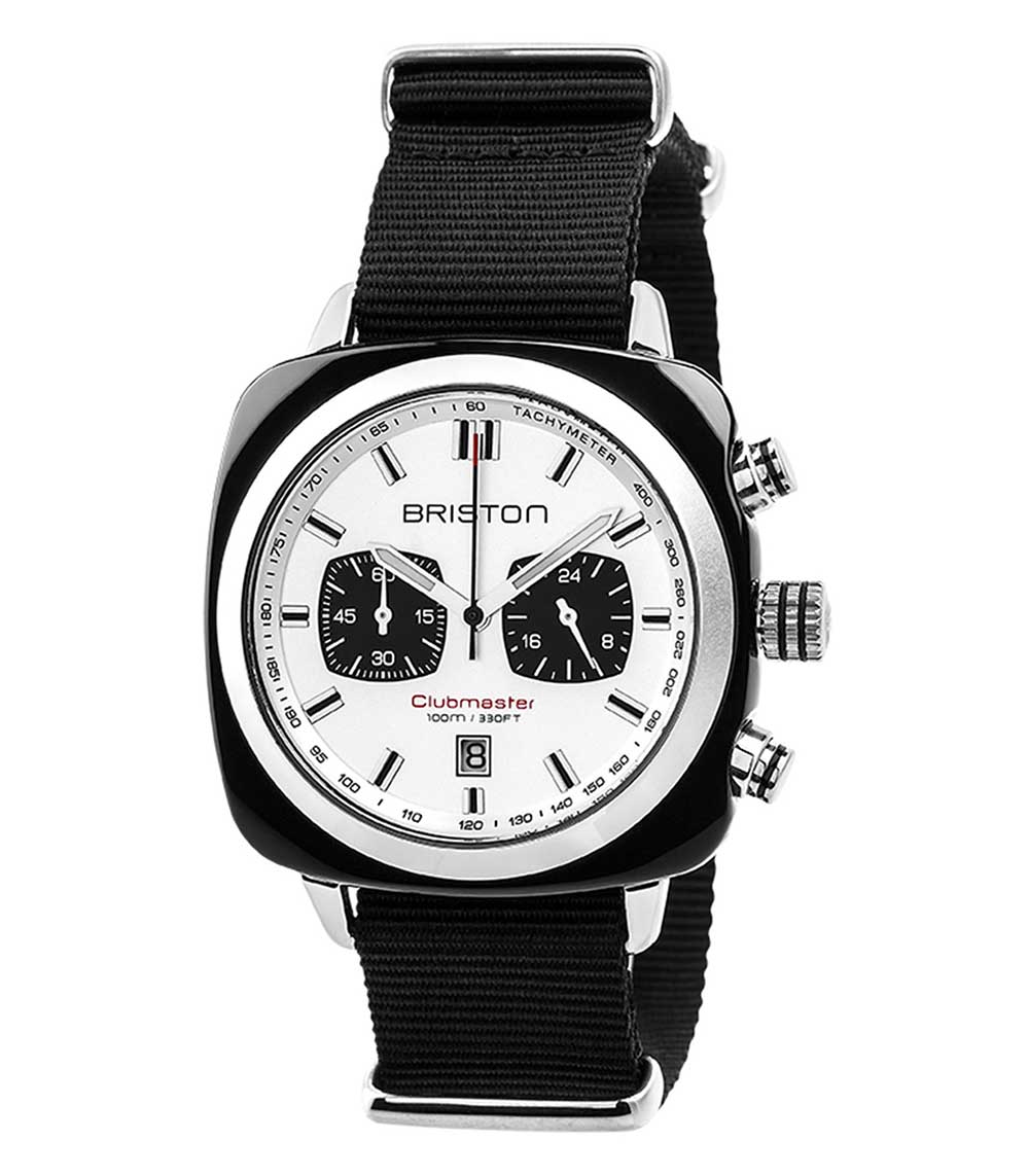 Clubmaster Sport Chronograph Watch - Black/White Briston