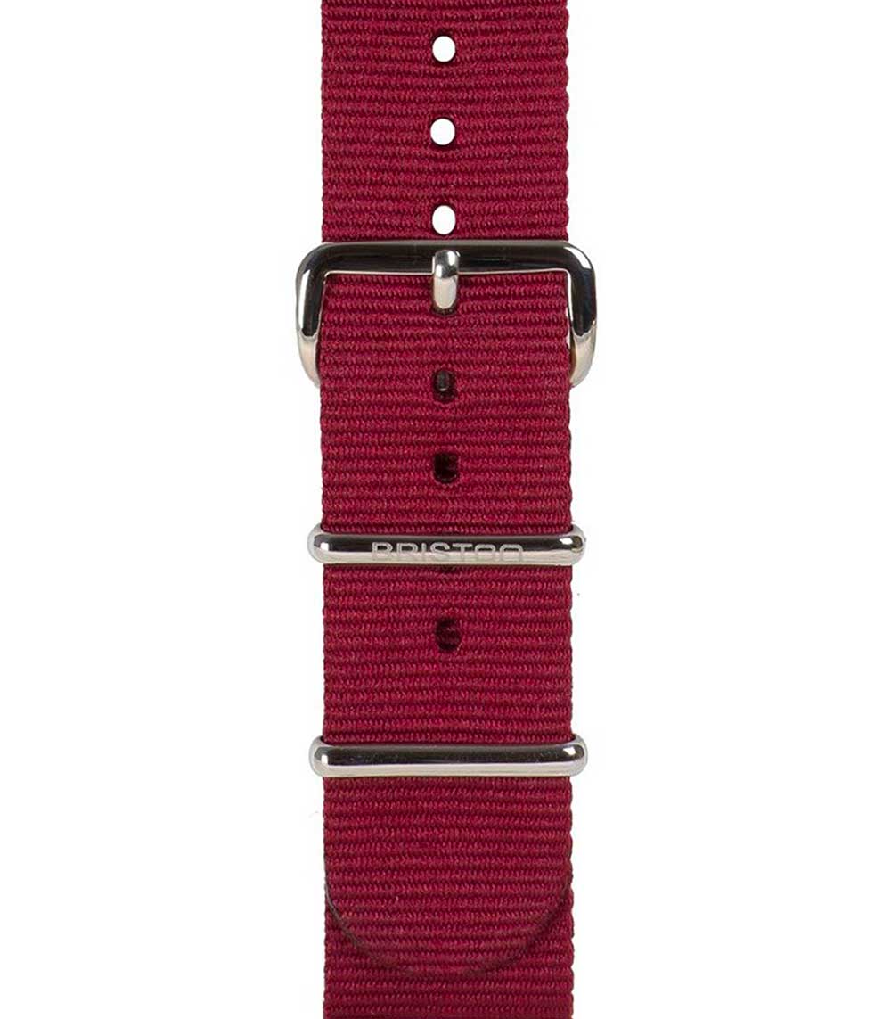 Bracelet de montre type NATO bordeaux 230mm - Clubmaster Chic Briston