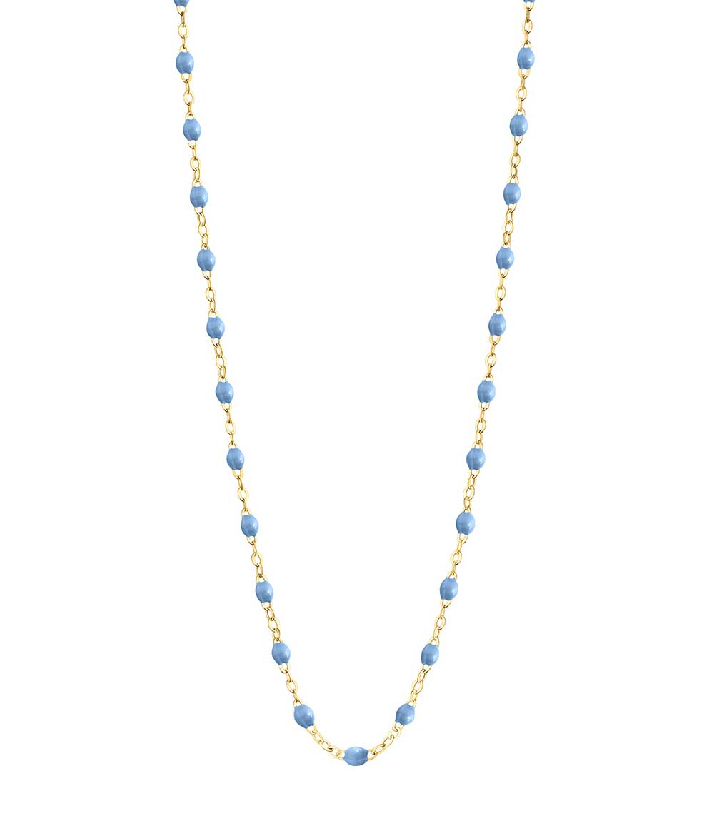 Collier or jaune et perles de résine 42 cm Gigi Clozeau